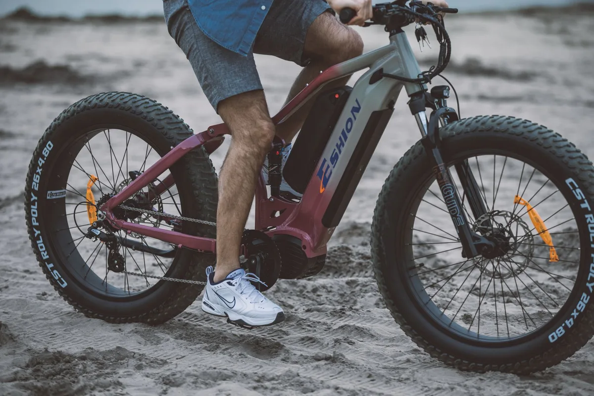 Batterie de vélo électrique rangée sur une étagère à environ 40 %